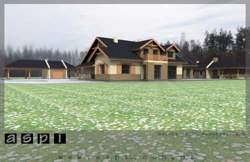 Zespół zabudowy zagrodowe - aspi - Projektowanie domów, wnętrz, oświetlenia, zieleni
